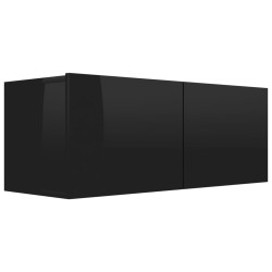 vidaXL TV-Schrank Hochglanz-Schwarz 80x30x30 cm Holzwerkstoff