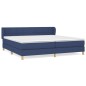 vidaXL Boxspringbett mit Matratze Blau 200x200 cm Stoff vidaXL Boxspringbett mit Matratze Blau 200x200 cm Stoff