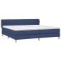 vidaXL Boxspringbett mit Matratze Blau 200x200 cm Stoff vidaXL Boxspringbett mit Matratze Blau 200x200 cm Stoff