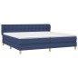 vidaXL Boxspringbett mit Matratze Blau 200x200 cm Stoff vidaXL Boxspringbett mit Matratze Blau 200x200 cm Stoff