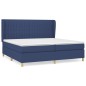vidaXL Boxspringbett mit Matratze Blau 200x200 cm Stoff vidaXL Boxspringbett mit Matratze Blau 200x200 cm Stoff