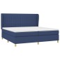 vidaXL Boxspringbett mit Matratze Blau 200x200 cm Stoff vidaXL Boxspringbett mit Matratze Blau 200x200 cm Stoff