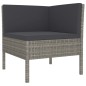 vidaXL 6-tlg. Garten-Lounge-Set mit Auflagen Poly Rattan Grau vidaXL 6-tlg. Garten-Lounge-Set mit Auflagen Poly Rattan Grau