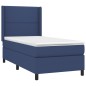 vidaXL Boxspringbett mit Matratze Blau 100x200 cm Stoff vidaXL Boxspringbett mit Matratze Blau 100x200 cm Stoff
