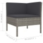 vidaXL 6-tlg. Garten-Lounge-Set mit Auflagen Poly Rattan Grau vidaXL 6-tlg. Garten-Lounge-Set mit Auflagen Poly Rattan Grau