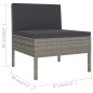 vidaXL 6-tlg. Garten-Lounge-Set mit Auflagen Poly Rattan Grau vidaXL 6-tlg. Garten-Lounge-Set mit Auflagen Poly Rattan Grau