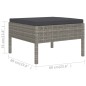 vidaXL 6-tlg. Garten-Lounge-Set mit Auflagen Poly Rattan Grau vidaXL 6-tlg. Garten-Lounge-Set mit Auflagen Poly Rattan Grau