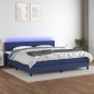 vidaXL Boxspringbett mit Matratze & LED Blau 200x200 cm Stoff vidaXL Boxspringbett mit Matratze & LED Blau 200x200 cm Stoff