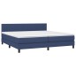 vidaXL Boxspringbett mit Matratze & LED Blau 200x200 cm Stoff vidaXL Boxspringbett mit Matratze & LED Blau 200x200 cm Stoff