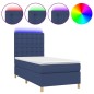 vidaXL Boxspringbett mit Matratze & LED Blau 100x200 cm Stoff vidaXL Boxspringbett mit Matratze & LED Blau 100x200 cm Stoff
