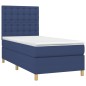 vidaXL Boxspringbett mit Matratze & LED Blau 100x200 cm Stoff vidaXL Boxspringbett mit Matratze & LED Blau 100x200 cm Stoff