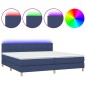 vidaXL Boxspringbett mit Matratze & LED Blau 200x200 cm Stoff vidaXL Boxspringbett mit Matratze & LED Blau 200x200 cm Stoff