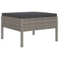 4-tlg. Garten-Lounge-Set mit Auflagen Poly Rattan Grau 4-tlg. Garten-Lounge-Set mit Auflagen Poly Rattan Grau