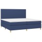 vidaXL Boxspringbett mit Matratze & LED Blau 200x200 cm Stoff vidaXL Boxspringbett mit Matratze & LED Blau 200x200 cm Stoff