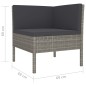 4-tlg. Garten-Lounge-Set mit Auflagen Poly Rattan Grau 4-tlg. Garten-Lounge-Set mit Auflagen Poly Rattan Grau