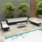 vidaXL 10-tlg. Garten-Lounge-Set mit Auflagen Poly Rattan Schwarz vidaXL 10-tlg. Garten-Lounge-Set mit Auflagen Poly Rattan Schwarz