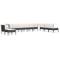 vidaXL 10-tlg. Garten-Lounge-Set mit Auflagen Poly Rattan Schwarz vidaXL 10-tlg. Garten-Lounge-Set mit Auflagen Poly Rattan Schwarz