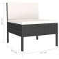 vidaXL 10-tlg. Garten-Lounge-Set mit Auflagen Poly Rattan Schwarz vidaXL 10-tlg. Garten-Lounge-Set mit Auflagen Poly Rattan Schwarz