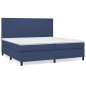vidaXL Boxspringbett mit Matratze Blau 200x200 cm Stoff vidaXL Boxspringbett mit Matratze Blau 200x200 cm Stoff