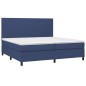 vidaXL Boxspringbett mit Matratze Blau 200x200 cm Stoff vidaXL Boxspringbett mit Matratze Blau 200x200 cm Stoff