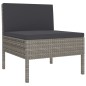 vidaXL 10-tlg. Garten-Lounge-Set mit Auflagen Poly Rattan Grau vidaXL 10-tlg. Garten-Lounge-Set mit Auflagen Poly Rattan Grau