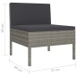 vidaXL 10-tlg. Garten-Lounge-Set mit Auflagen Poly Rattan Grau vidaXL 10-tlg. Garten-Lounge-Set mit Auflagen Poly Rattan Grau