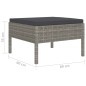 vidaXL 10-tlg. Garten-Lounge-Set mit Auflagen Poly Rattan Grau vidaXL 10-tlg. Garten-Lounge-Set mit Auflagen Poly Rattan Grau