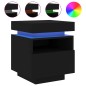 vidaXL Nachttische mit LED-Leuchten 2 Stk. Schwarz 40x39x48,5 cm vidaXL Nachttische mit LED-Leuchten 2 Stk. Schwarz 40x39x48,5 cm