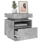 vidaXL Nachttische mit LED-Leuchten 2 Stk. Betongrau 40x39x48,5 cm vidaXL Nachttische mit LED-Leuchten 2 Stk. Betongrau 40x39x48,5 cm