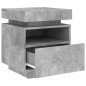 vidaXL Nachttische mit LED-Leuchten 2 Stk. Betongrau 40x39x48,5 cm vidaXL Nachttische mit LED-Leuchten 2 Stk. Betongrau 40x39x48,5 cm