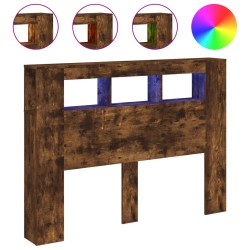 vidaXL LED-Kopfteil Räuchereiche 140x18,5x103,5 cm Holzwerkstoff