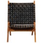 vidaXL Relaxstuhl Klappbar Schwarz Echtleder vidaXL Relaxstuhl Klappbar Schwarz Echtleder
