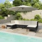 vidaXL 6-tlg. Garten-Lounge-Set mit Auflagen Poly Rattan Schwarz vidaXL 6-tlg. Garten-Lounge-Set mit Auflagen Poly Rattan Schwarz