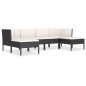 vidaXL 6-tlg. Garten-Lounge-Set mit Auflagen Poly Rattan Schwarz vidaXL 6-tlg. Garten-Lounge-Set mit Auflagen Poly Rattan Schwarz
