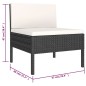 vidaXL 6-tlg. Garten-Lounge-Set mit Auflagen Poly Rattan Schwarz vidaXL 6-tlg. Garten-Lounge-Set mit Auflagen Poly Rattan Schwarz