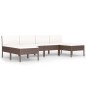 vidaXL 6-tlg. Garten-Lounge-Set mit Auflagen Poly Rattan Braun vidaXL 6-tlg. Garten-Lounge-Set mit Auflagen Poly Rattan Braun