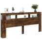 vidaXL LED-Kopfteil Räuchereiche 220x18,5x103,5 cm Holzwerkstoff