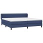 vidaXL Boxspringbett mit Matratze Blau 200x200 cm Stoff vidaXL Boxspringbett mit Matratze Blau 200x200 cm Stoff