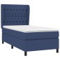 vidaXL Boxspringbett mit Matratze Blau 100x200 cm Stoff vidaXL Boxspringbett mit Matratze Blau 100x200 cm Stoff