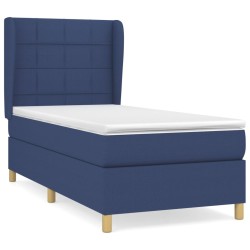 vidaXL Boxspringbett mit Matratze Blau 100x200 cm Stoff