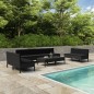 10-tlg. Garten-Lounge-Set mit Auflagen Poly Rattan Schwarz 10-tlg. Garten-Lounge-Set mit Auflagen Poly Rattan Schwarz