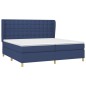 vidaXL Boxspringbett mit Matratze Blau 200x200 cm Stoff vidaXL Boxspringbett mit Matratze Blau 200x200 cm Stoff