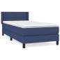 vidaXL Boxspringbett mit Matratze Blau 100x200 cm Stoff vidaXL Boxspringbett mit Matratze Blau 100x200 cm Stoff
