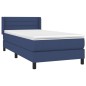 vidaXL Boxspringbett mit Matratze Blau 100x200 cm Stoff vidaXL Boxspringbett mit Matratze Blau 100x200 cm Stoff