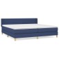 vidaXL Boxspringbett mit Matratze Blau 200x200 cm Stoff vidaXL Boxspringbett mit Matratze Blau 200x200 cm Stoff