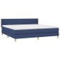 vidaXL Boxspringbett mit Matratze Blau 200x200 cm Stoff vidaXL Boxspringbett mit Matratze Blau 200x200 cm Stoff