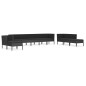 10-tlg. Garten-Lounge-Set mit Auflagen Poly Rattan Schwarz 10-tlg. Garten-Lounge-Set mit Auflagen Poly Rattan Schwarz