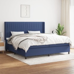 vidaXL Boxspringbett mit Matratze Blau 200x200 cm Stoff