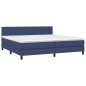 vidaXL Boxspringbett mit Matratze & LED Blau 200x200 cm Stoff vidaXL Boxspringbett mit Matratze & LED Blau 200x200 cm Stoff