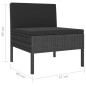 10-tlg. Garten-Lounge-Set mit Auflagen Poly Rattan Schwarz 10-tlg. Garten-Lounge-Set mit Auflagen Poly Rattan Schwarz